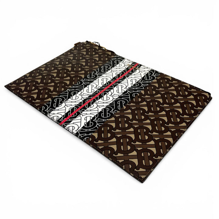 Pristine BURBERRY Clutch bag TB Monogram Stripe multicolor cotton mens
