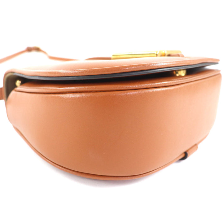 Excellent FENDI Shoulder Bag C'mon Small Brown leather Women 8BS082