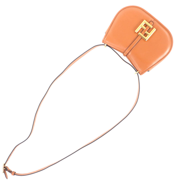 Excellent FENDI Shoulder Bag C'mon Small Brown leather Women 8BS082