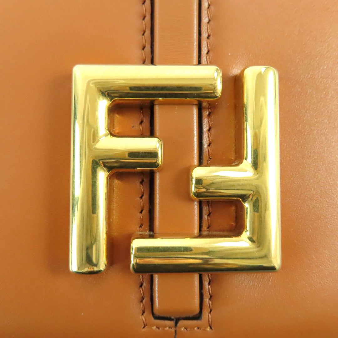 Excellent FENDI Shoulder Bag C'mon Small Brown leather Women 8BS082