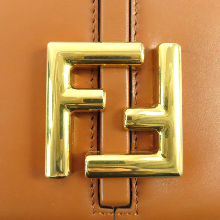 Excellent FENDI Shoulder Bag C'mon Small Brown leather Women 8BS082