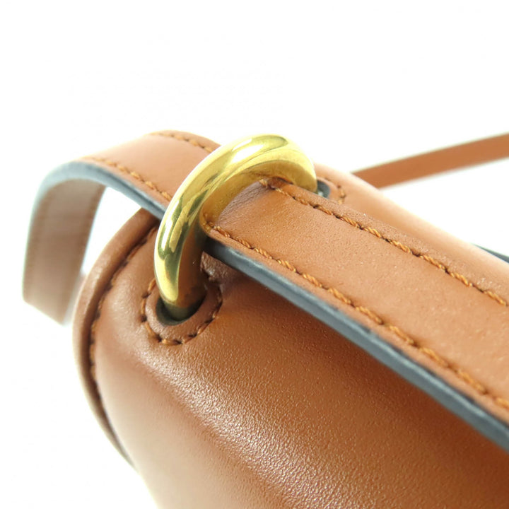 Excellent FENDI Shoulder Bag C'mon Small Brown leather Women 8BS082