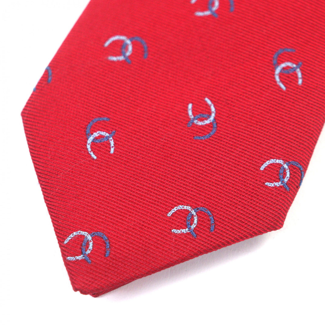 Excellent HERMES tie Horseshoe Pattern silk mens 339359T