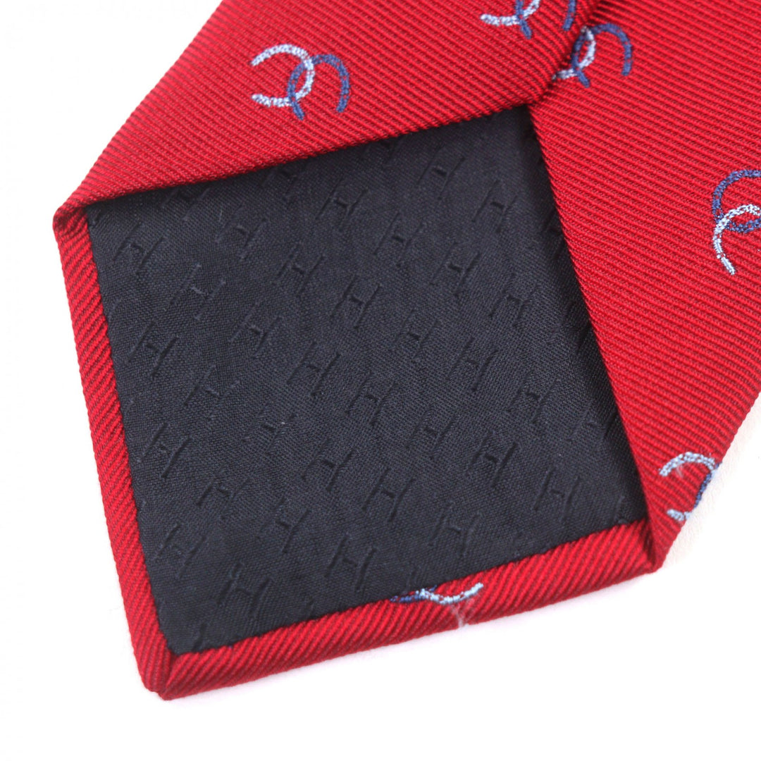 Excellent HERMES tie Horseshoe Pattern silk mens 339359T