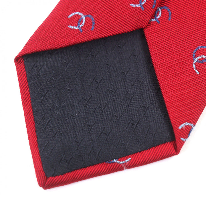 Excellent HERMES tie Horseshoe Pattern silk mens 339359T