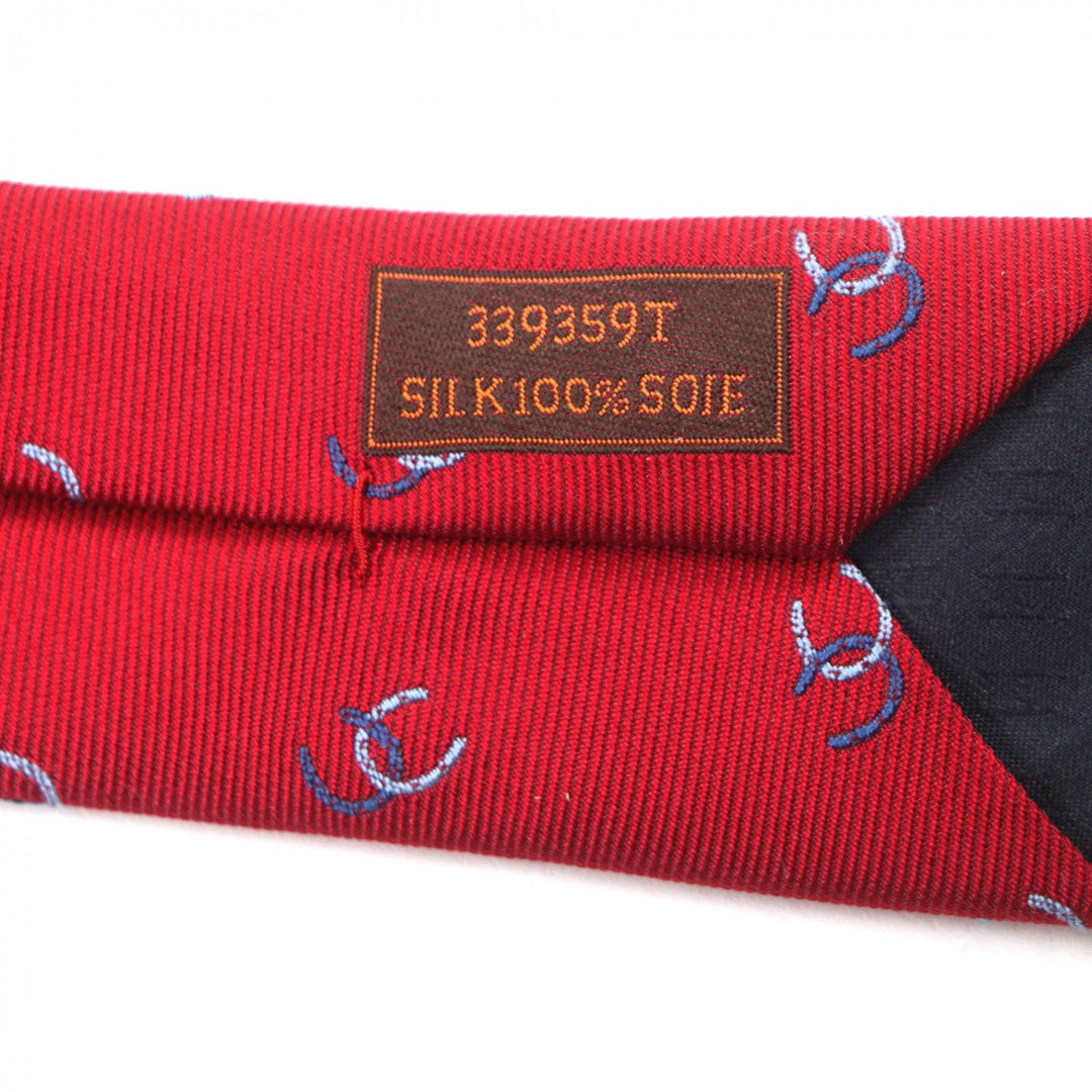 Excellent HERMES tie Horseshoe Pattern silk mens 339359T