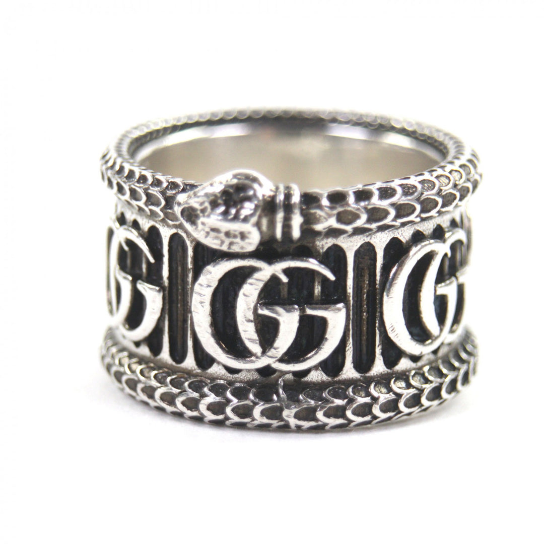 Great GUCCI Ring Snake Double G Silver AG925 mens 14