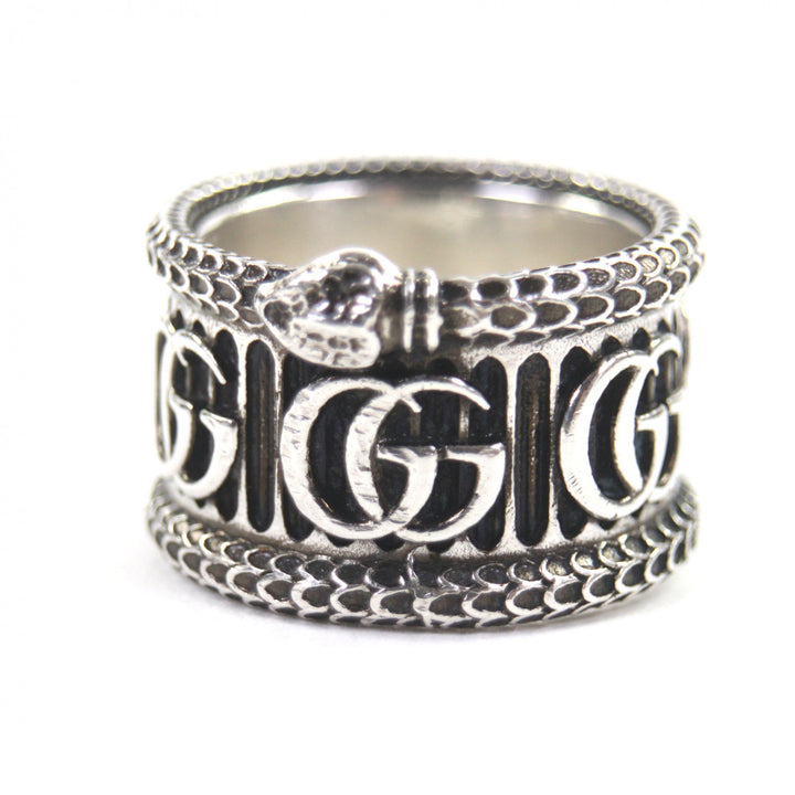 Great GUCCI Ring Snake Double G Silver AG925 mens 14