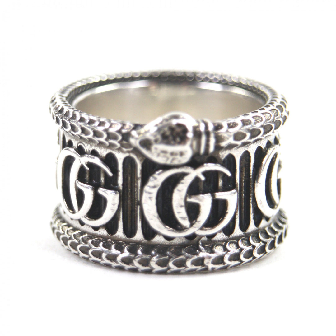 Great GUCCI Ring Snake Double G Silver AG925 mens 14