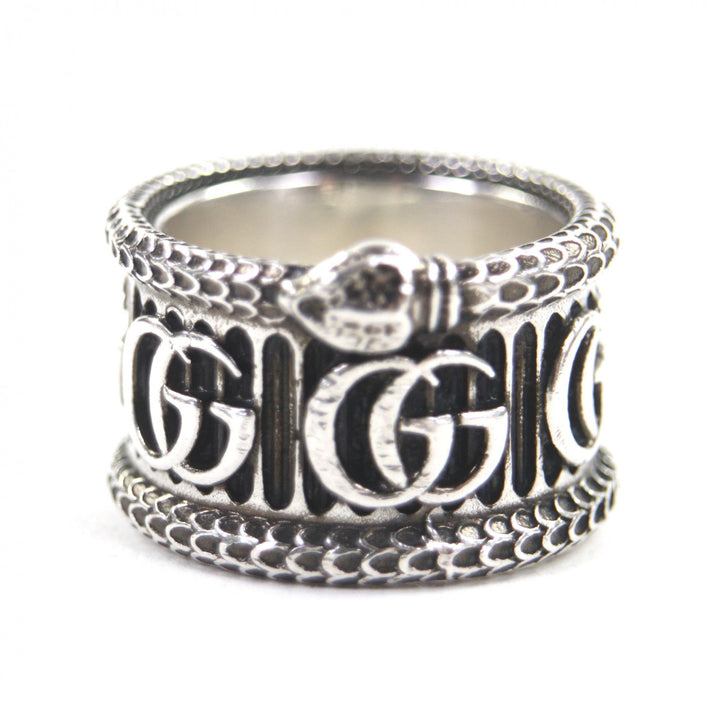 Great GUCCI Ring Snake Double G Silver AG925 mens 14