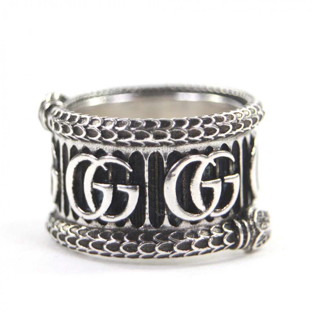 Great GUCCI Ring Snake Double G Silver AG925 mens 14