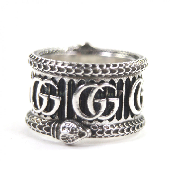 Great GUCCI Ring Snake Double G Silver AG925 mens 14