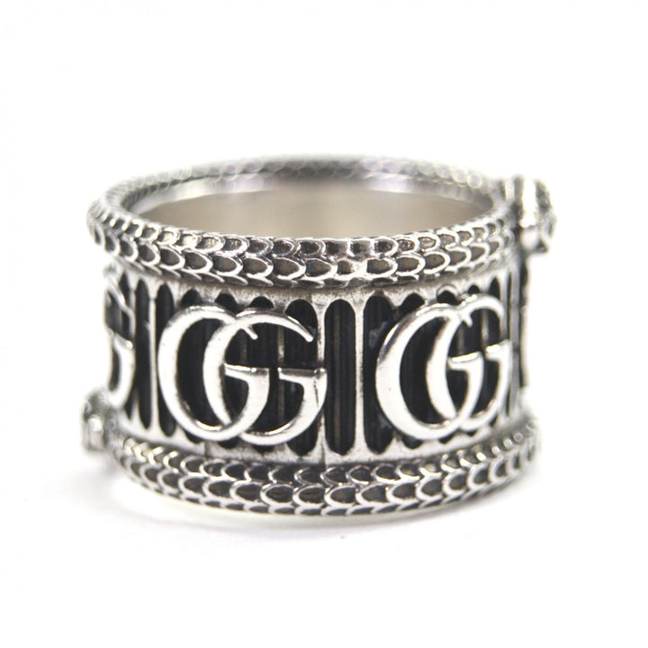Great GUCCI Ring Snake Double G Silver AG925 mens 14
