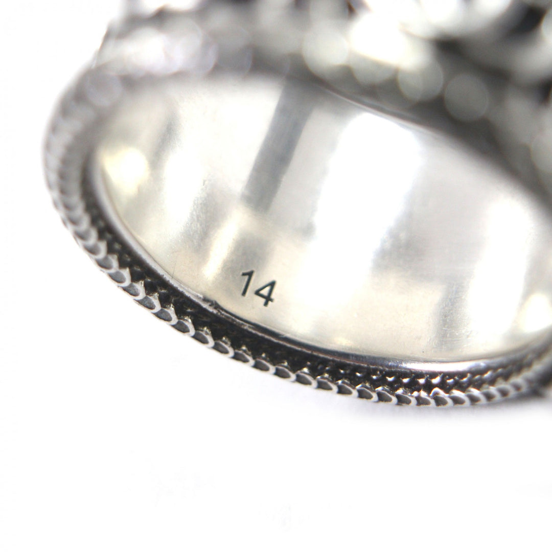 Great GUCCI Ring Snake Double G Silver AG925 mens 14