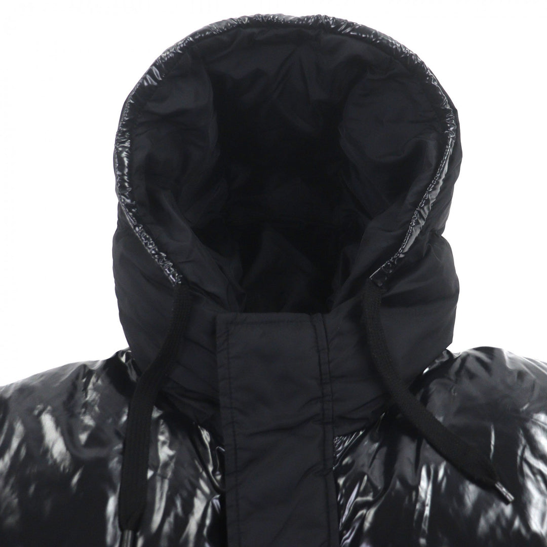 Excellent Herno Down jacket Hooded double zip-up black Nylon mens 46