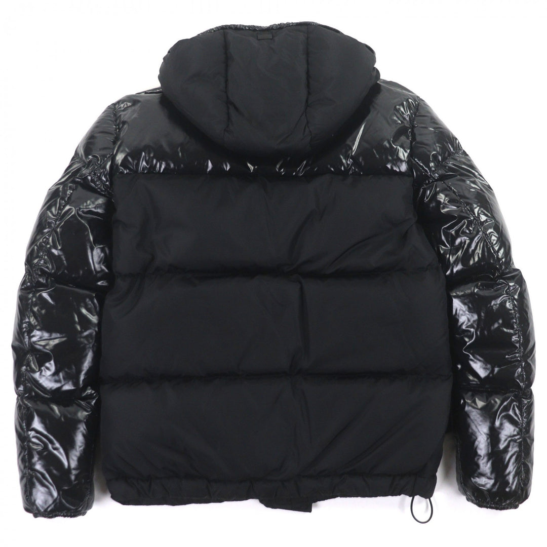 Excellent Herno Down jacket Hooded double zip-up black Nylon mens 46