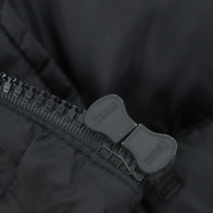 Excellent Herno Down jacket Hooded double zip-up black Nylon mens 46