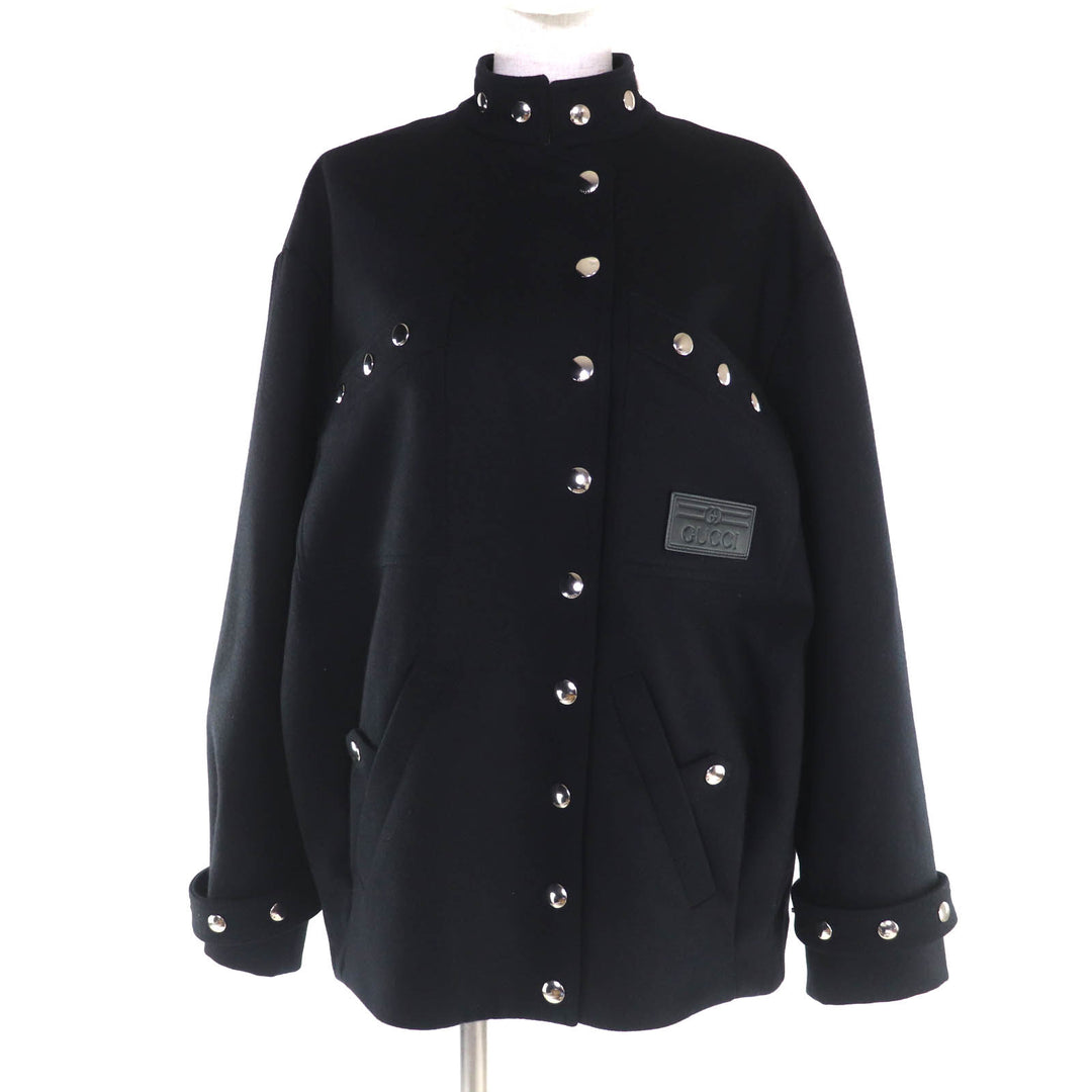 Excellent GUCCI Bomber jacket black wool Women 40 712880