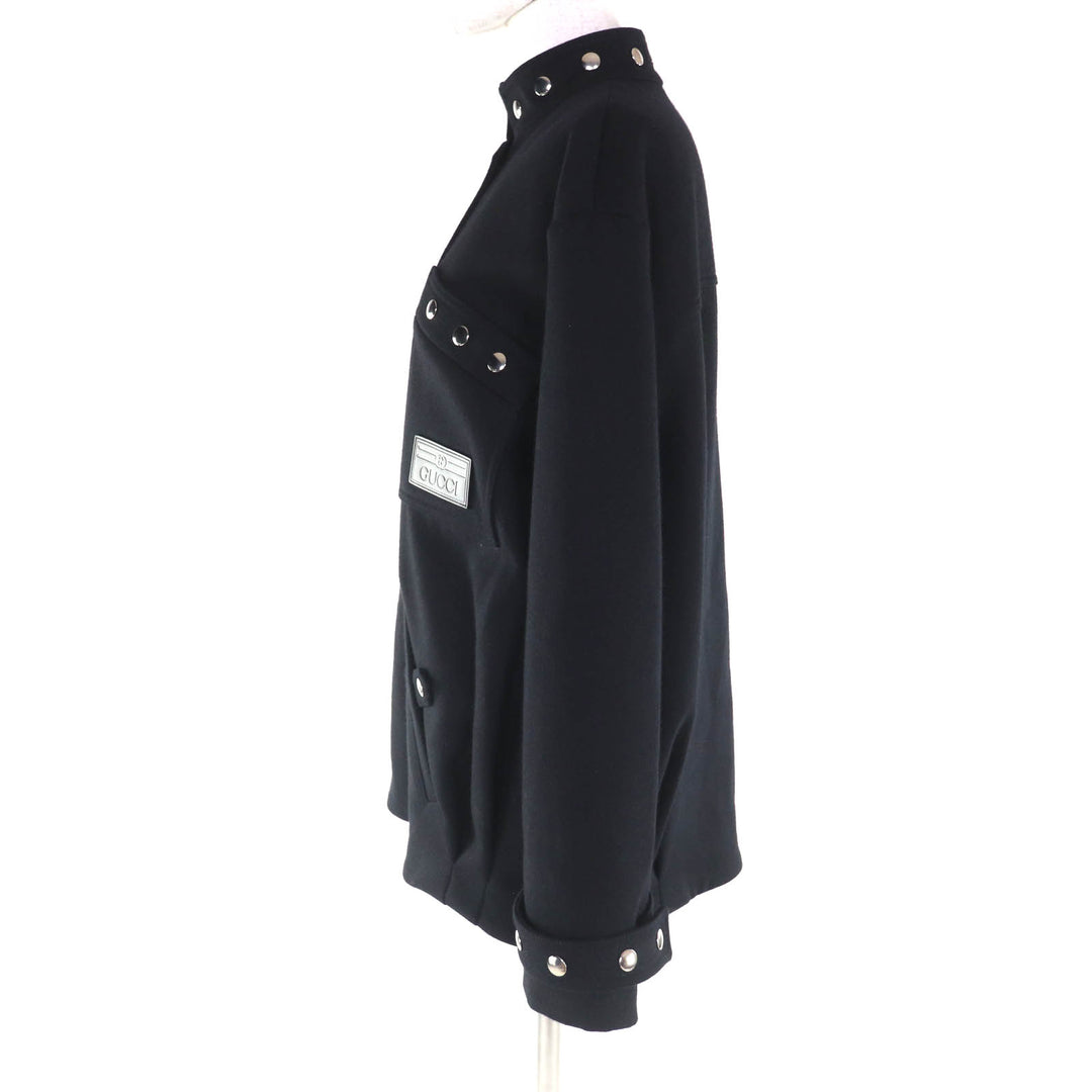 Excellent GUCCI Bomber jacket black wool Women 40 712880