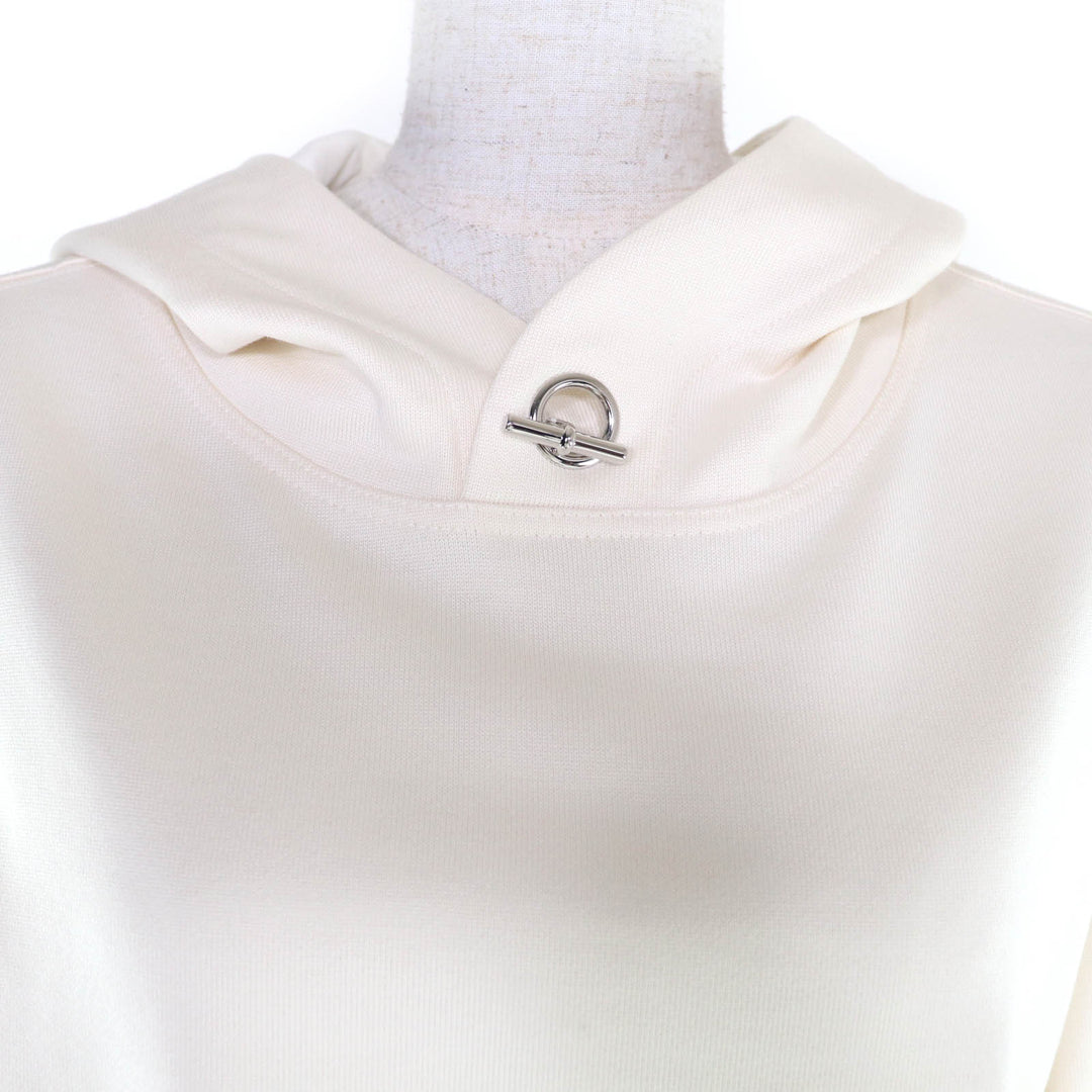 Pristine HERMES sweat Hooded parka Glennan Metal silk Women 40 5H4635DE
