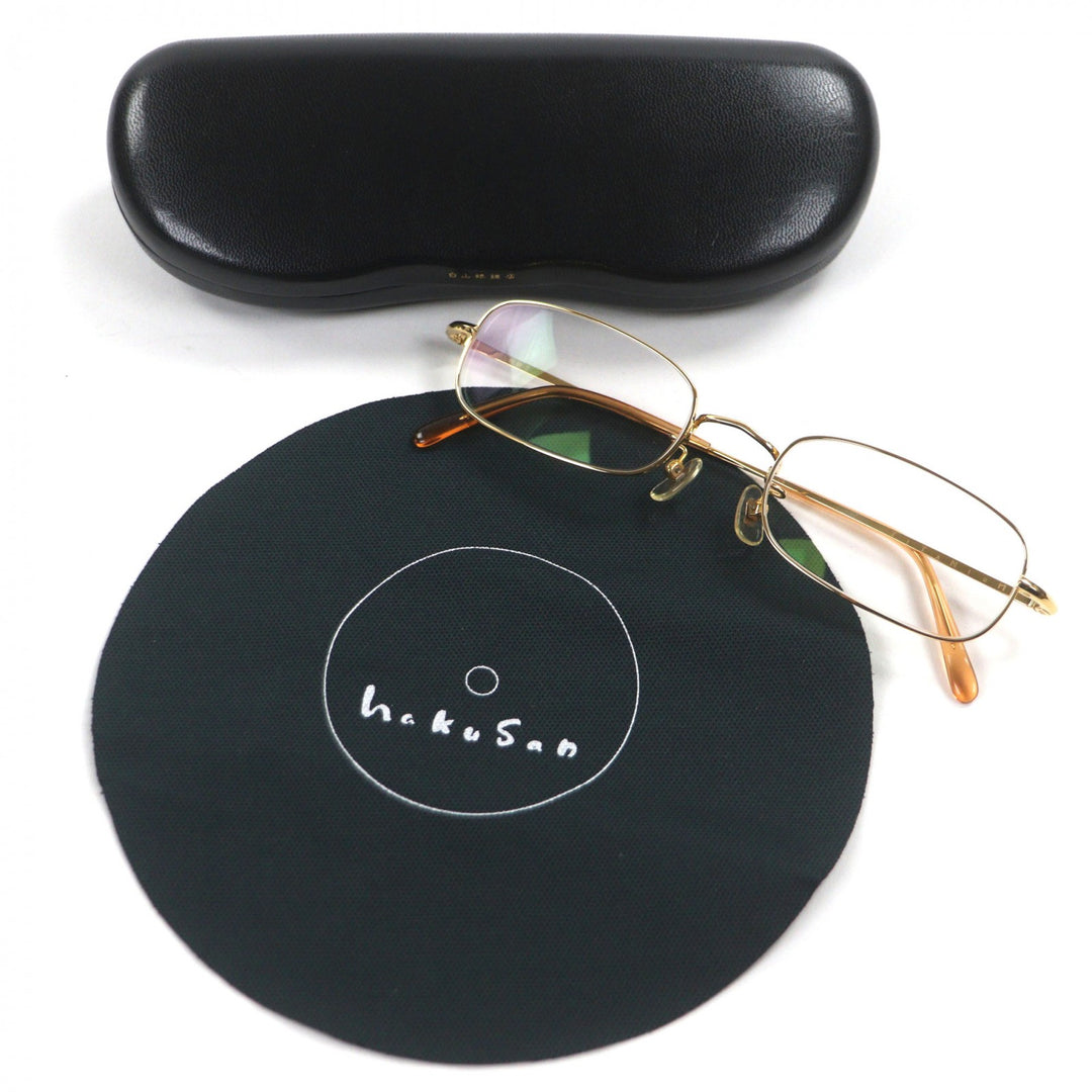 Excellent 白山眼鏡 Glasses Square gold Titanium mens
