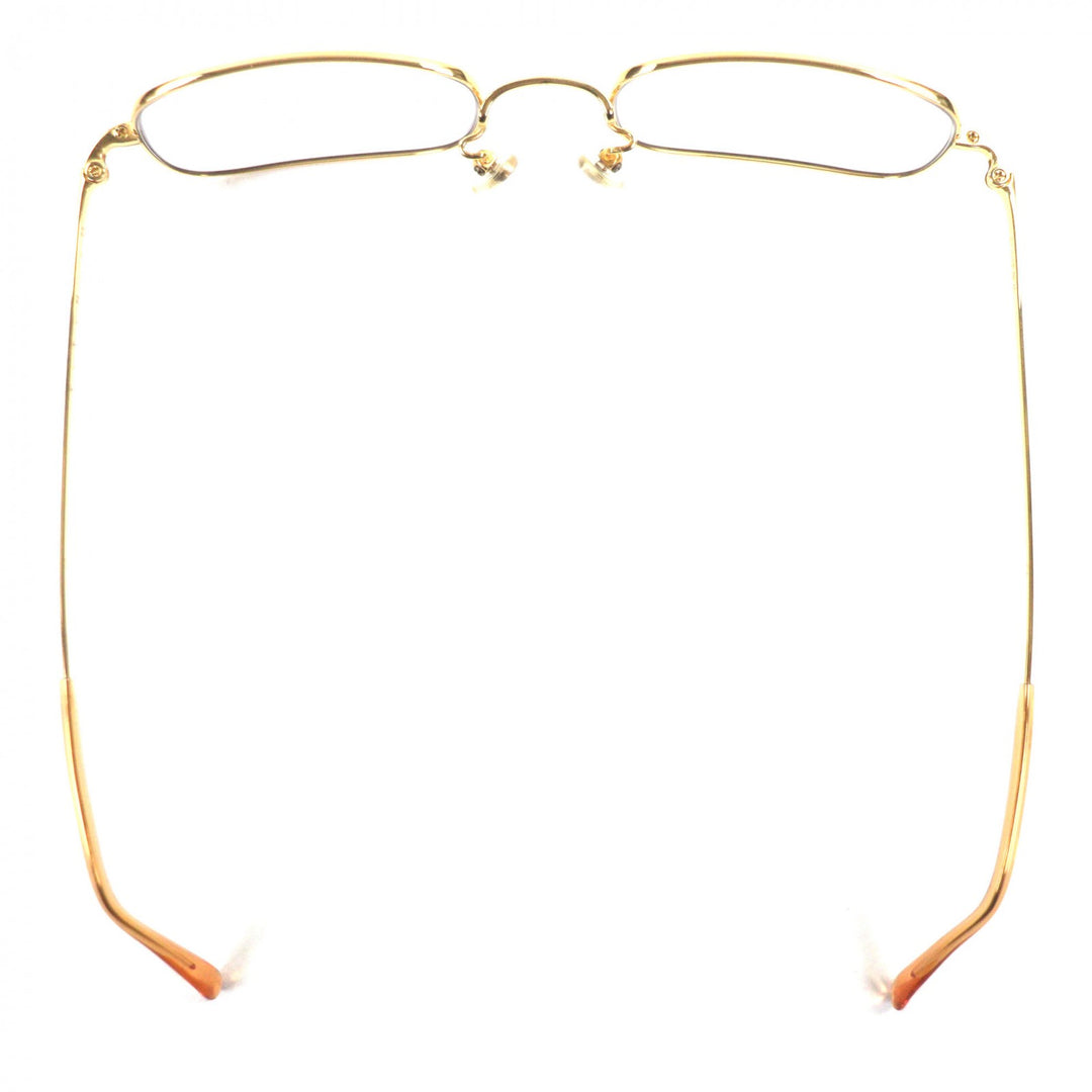 Excellent 白山眼鏡 Glasses Square gold Titanium mens