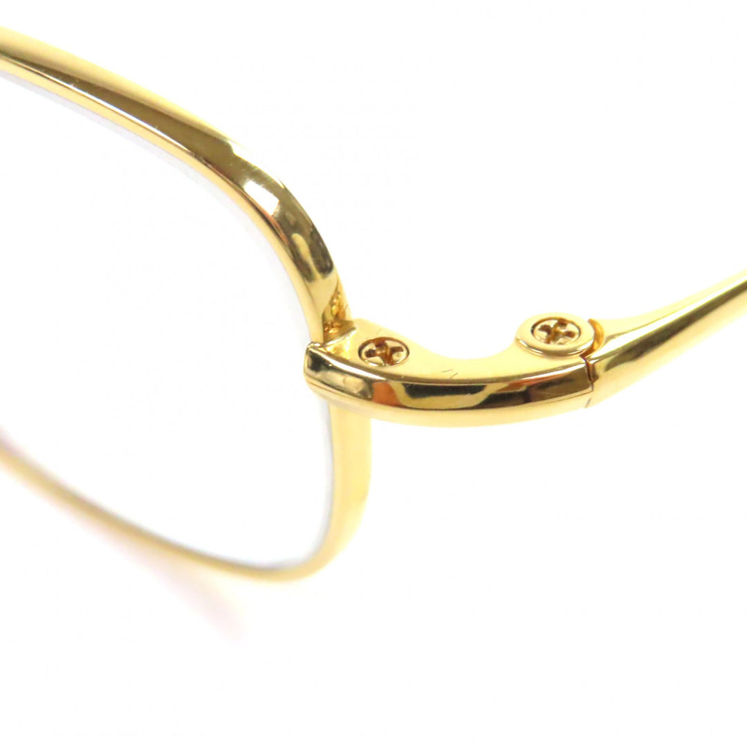 Excellent 白山眼鏡 Glasses Square gold Titanium mens