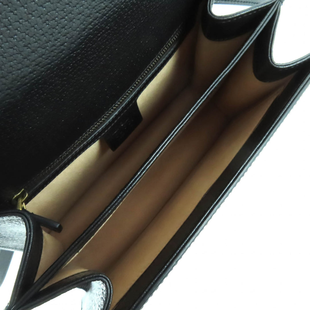 Great GUCCI Handbag Ophidia Medium Top Handle Bag black leather Women 651055