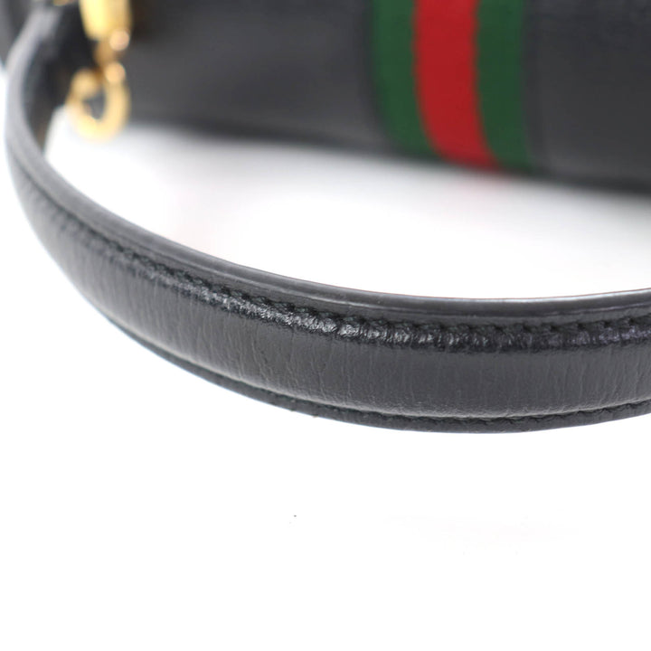 Great GUCCI Handbag Ophidia Medium Top Handle Bag black leather Women 651055