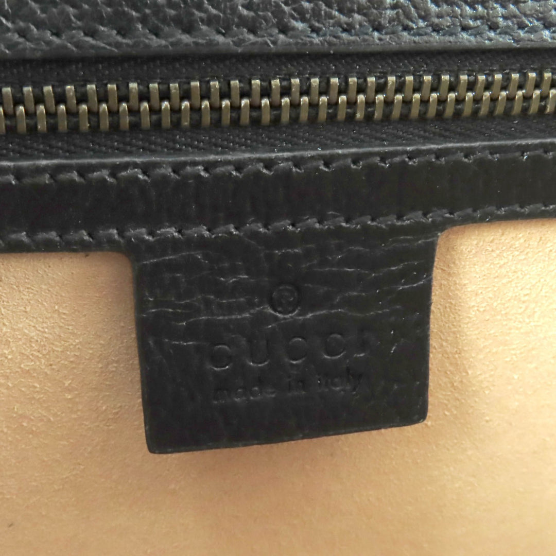 Great GUCCI Handbag Ophidia Medium Top Handle Bag black leather Women 651055
