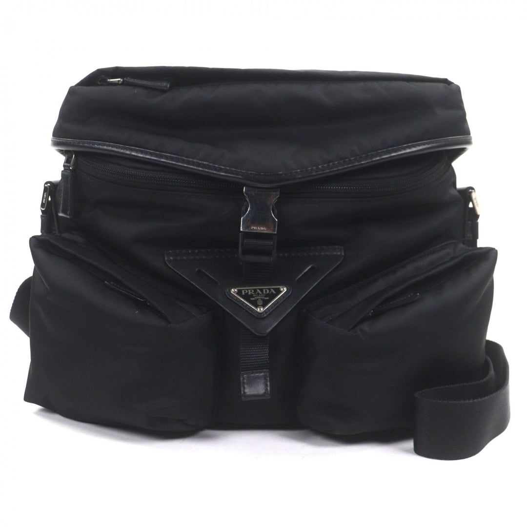 Very Good PRADA Shoulder Bag black Nylon mens 2VD062
