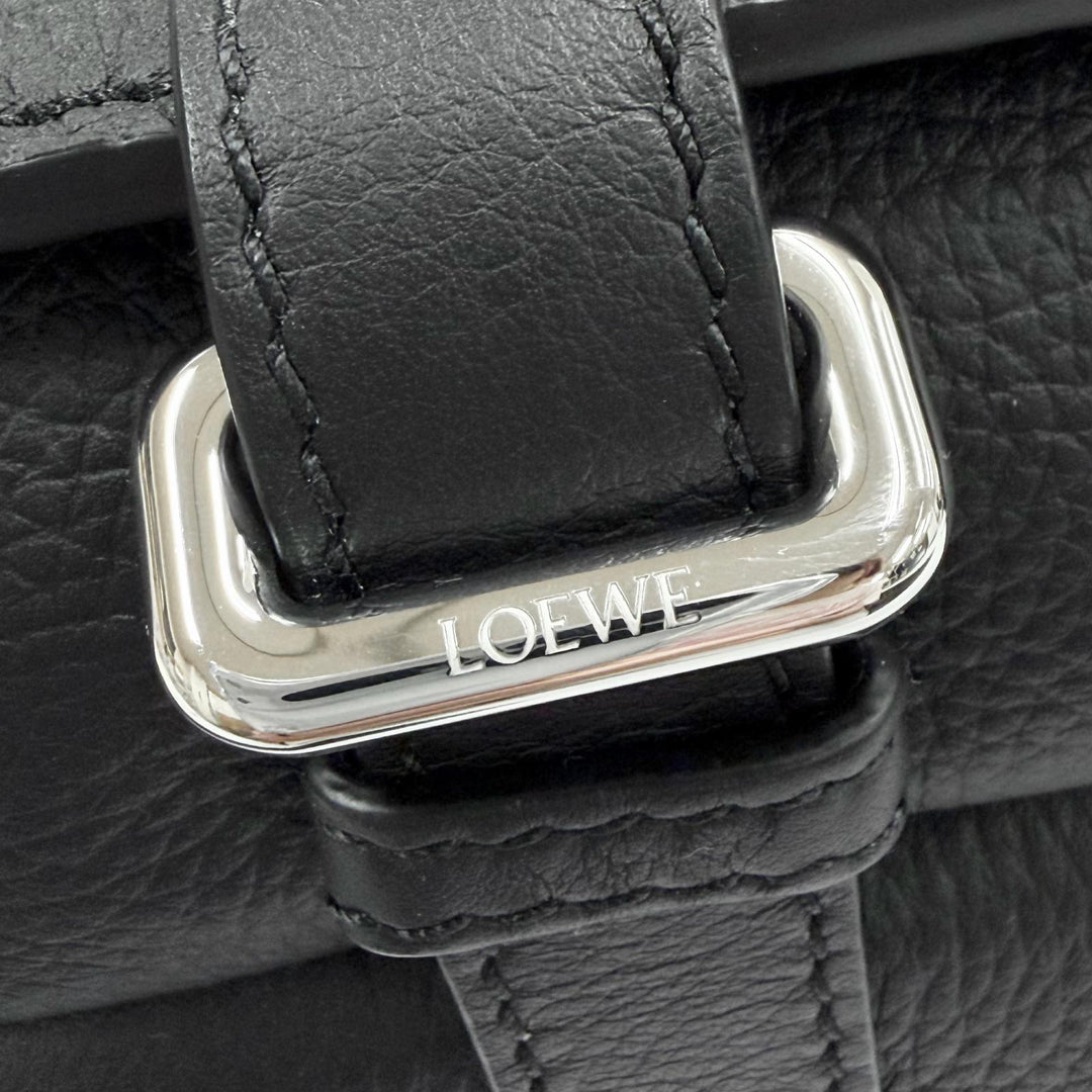 Excellent LOEWE Shoulder Bag black leather mens XS B553A72X22