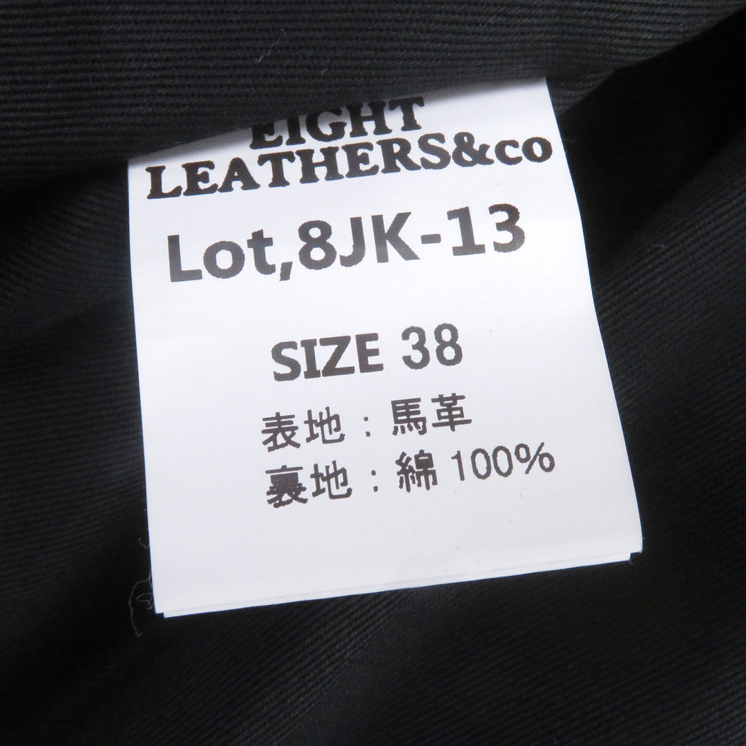 Excellent EIGHT LEATHERS leather jacket EIGHT-G black Horse leather 38 8TK-13