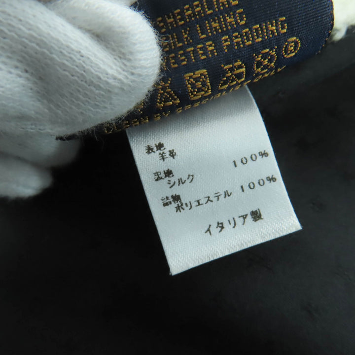 Great LOUIS VUITTON Scarf LV logo shearling mouton Ivory Sheep leather M77054