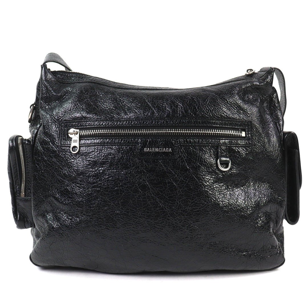 Excellent BALENCIAGA Shoulder Bag Super Busy black leather mens 785297