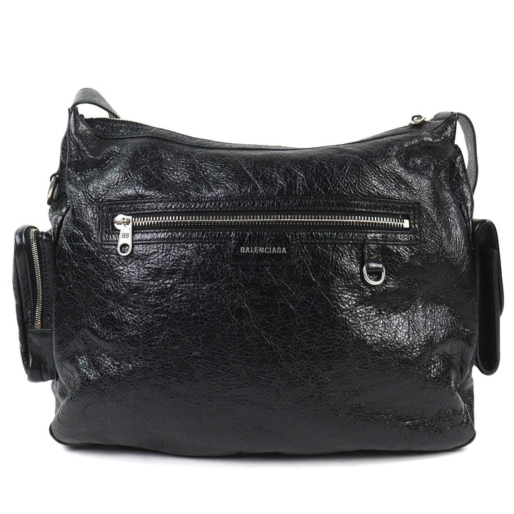 Excellent BALENCIAGA Shoulder Bag Super Busy black leather mens 785297