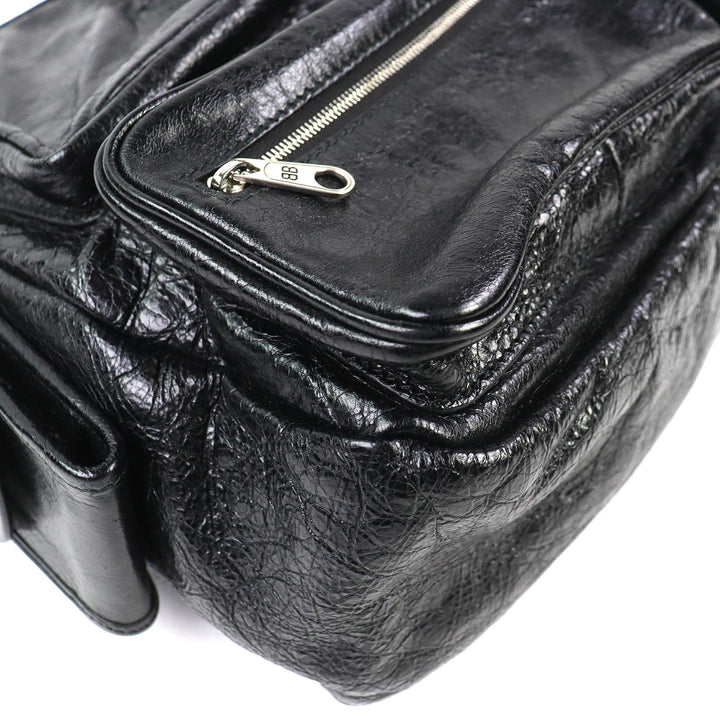 Excellent BALENCIAGA Shoulder Bag Super Busy black leather mens 785297