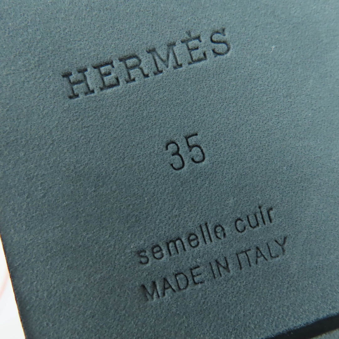 Pristine HERMES Sandals Armoni HMetal Ankle Strap Leather black leather Women 35