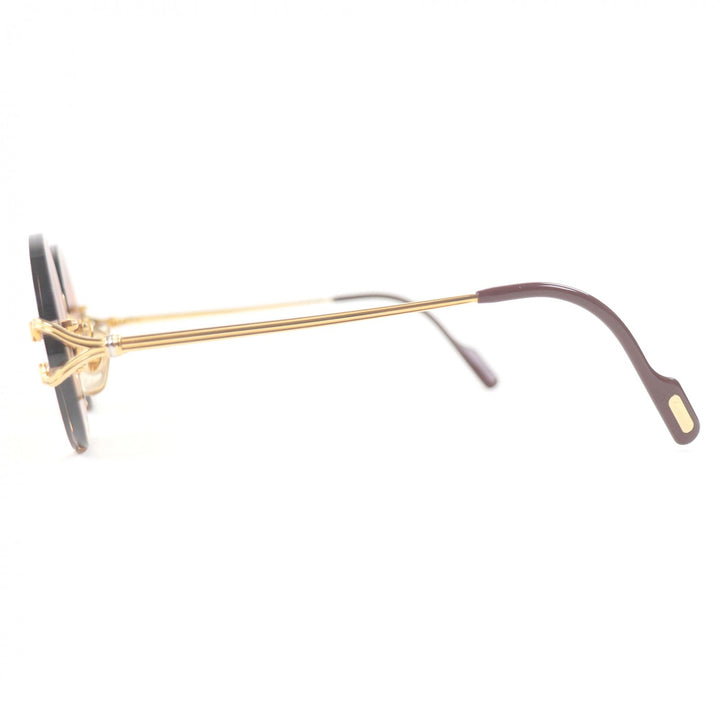 Great Cartier sunglasses Oval Rimless Two-Point gold mens