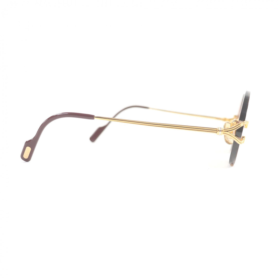 Great Cartier sunglasses Oval Rimless Two-Point gold mens