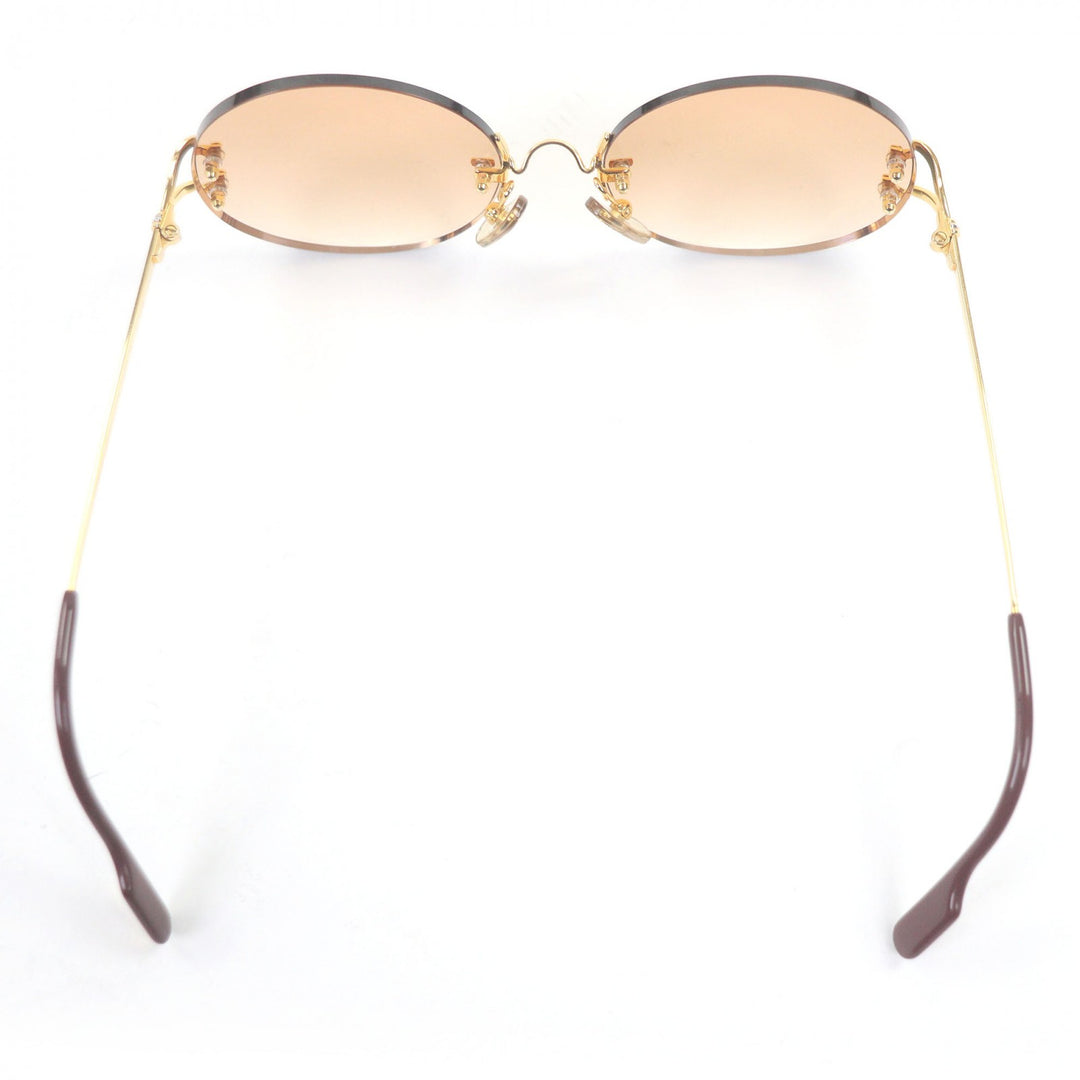 Great Cartier sunglasses Oval Rimless Two-Point gold mens