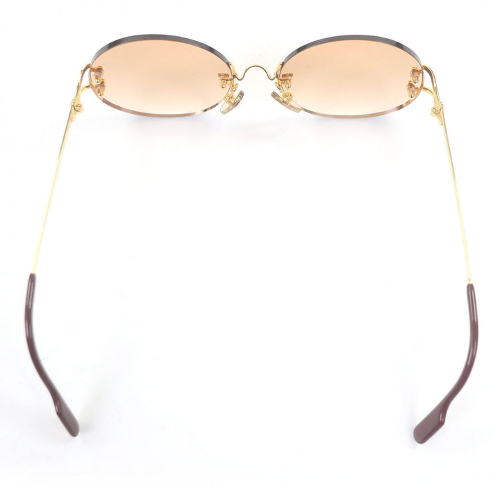 Great Cartier sunglasses Oval Rimless Two-Point gold mens