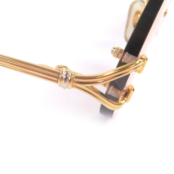 Great Cartier sunglasses Oval Rimless Two-Point gold mens