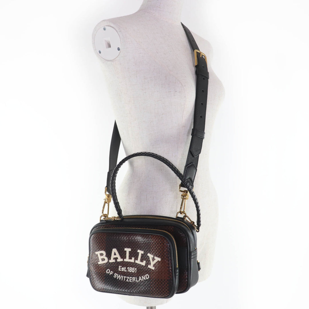Pristine BALLY Shoulder Bag CHADD.I 3-way leather handbag Brown leather 6300179