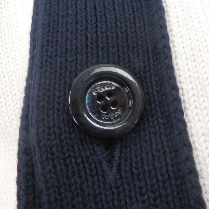 Pristine GUCCI cardigan Logo intarsia knit white cotton mens XS 814520