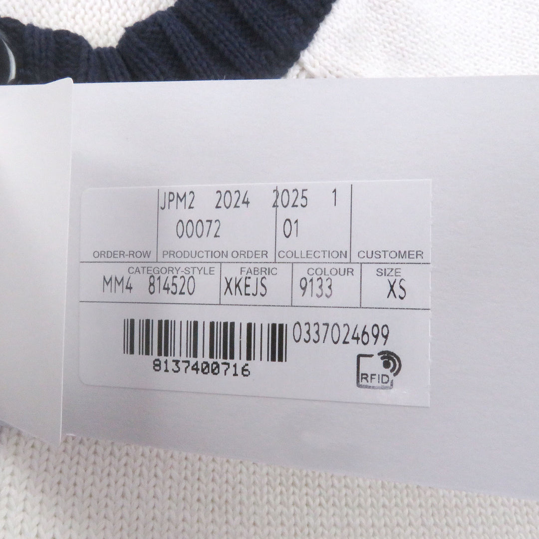 Pristine GUCCI cardigan Logo intarsia knit white cotton mens XS 814520
