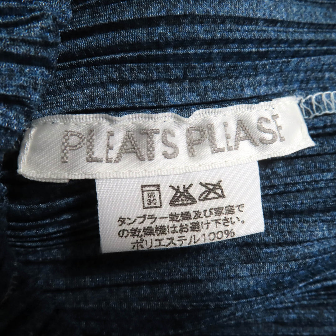 Excellent PLEATS PLEASE Short sleeve shirt blue polyester Women 3 PP12-JJ522
