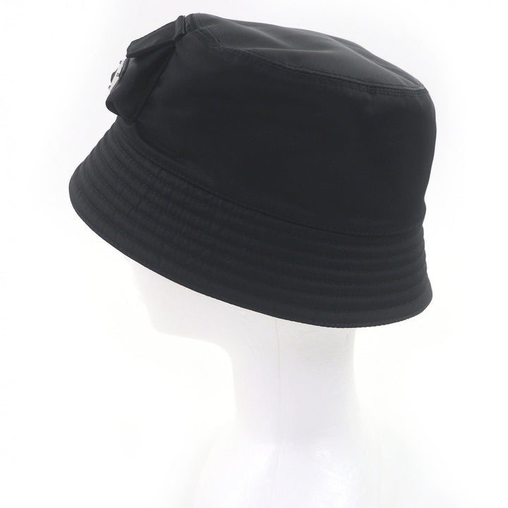 Excellent PRADA hat Re-Nylon Triangle Logo Triangle Plate Bucket black L 2HC350