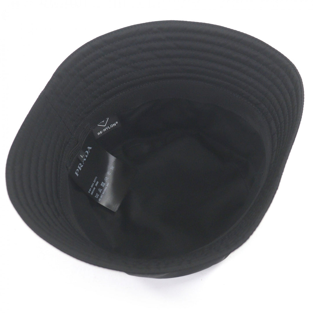 Excellent PRADA hat Re-Nylon Triangle Logo Triangle Plate Bucket black L 2HC350