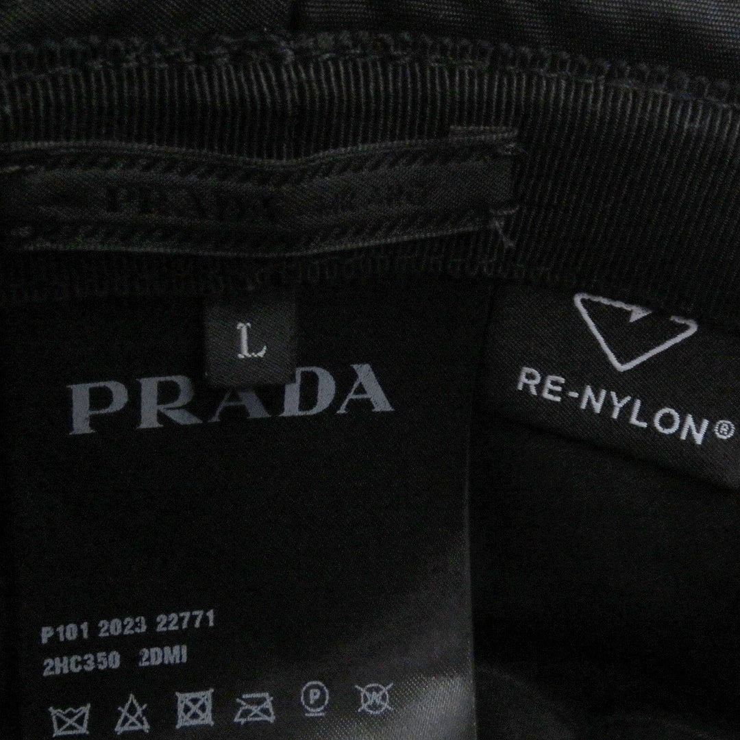 Excellent PRADA hat Re-Nylon Triangle Logo Triangle Plate Bucket black L 2HC350